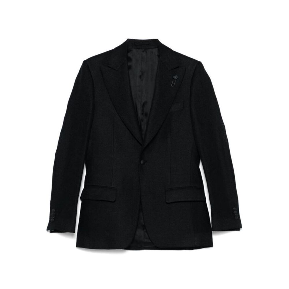 Lardini Men Black Linen Blazer